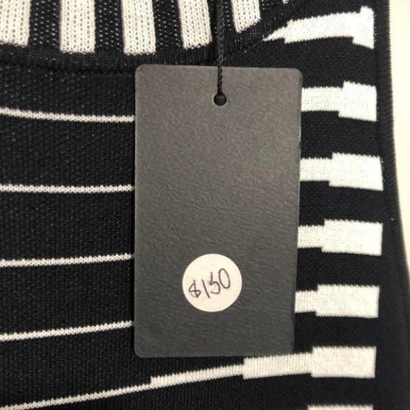 LUNA Black & White Halter Bodycon Dress - Picture 9 of 10